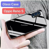 Hard Case Oppo Reno 5 4G - 5G Glass Case Tempered Protection Back