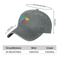 Google Play Logo Adult Washed Cowboy Hat 100% Cotton Curved Brim Sun Hat Simple Casual All-Match Neu