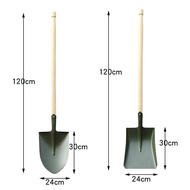 [AT] Army Shovel Military Pick Anti-Flood Rescue Flood Control Shovel Wooden Handle Spade Large and 