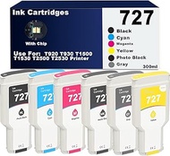 T930 727 Ink Cartridges 300ML C1Q12A F9J76A F9J77A F9J78A F9J79A F9J80A for T920 T930 T1500 T1530 T2