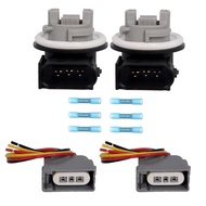 2 Set Turn Signal Light Bulb Socket Angle Connector Wiring Pigtail Harness Kit for Ford F-150 2009-2