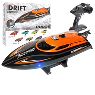 HXJRC HJ812 2.4G 4CH RC Boat High Speed LED Light Speedboat Waterproof 25km/h Electric Racing Vehicl