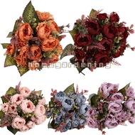 Artificial Vintage Mini Peony Flower Bouquet 9 Heads Peony Flowers For Home Table Display Flower DIY