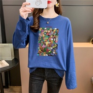 [AMYGO] Long Sleeve T Shirt Women Plus Size Tshirt Woman Baju T Shirt Perempuan Lengan Panjang Murah Wanita Clothes Girl