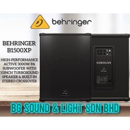 BEHRINGER B1500XP High-Performance Active 3000Watt PA Subwoofer with 15"Turbosound Speaker and Built-In Stereo Crossover