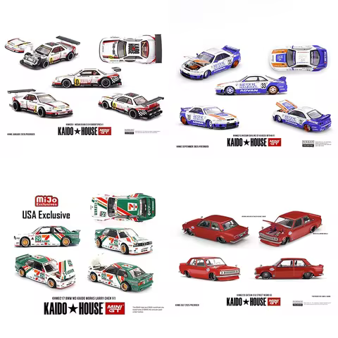Kaido House + MINIGT 1:64 BMW M3 KAIDO WORKS LARRY CHEN V1 USA Exclusive Alloy Die-cast Car Model