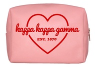 Kappa Kappa Gamma Makeup Bag - Multi-Purpose PU Leather, Water-Resistant Makeup travel bag with Lice