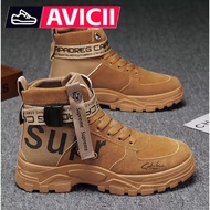 AVICII Men's Korean fashion boots student casual boots high cut canvas shoes Men Martin boots boots 