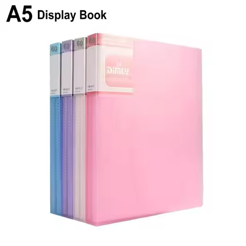 Transparent PVC Bag A5 Display Book Multi Pocket File Folder For A5 Document Organizer Paper Storage