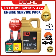 DUCAL HEAVY DUTY  ENGINE OIL 15W40 7 Litres API CI4/SL EXTREME SPORTS 4X4 ( FREE1  ENGINE FLUSH &amp; 1 OIL TREATMENT ) 15W40 MINYAK HITAM  MINYAK ENJIN 7L PROTON PERODUA TOYOTA HONDA MERCEDES  BMW  AUDI VOLKSWAGEN