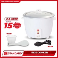 STANDARD Rice Cooker (2.2L/15 Cups) - PLAIN WHITE - SRG-2.2