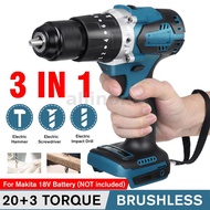 Drillpro 3 in 1 13mm Brushless Cordless Electric Impact Drill For Makita 18V Battery Hammer/Screwdriver/Drill Function