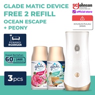 Glade Matic Device Free 2 Refill Ocean Escape + Peony