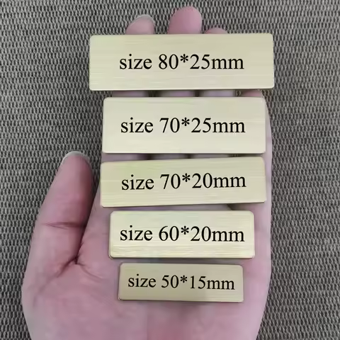 5x1.5 6x2 7x2 7x2.5 8x2.5CM Customize Brooch Pin Personalize Your Text Logo ID Plate Metal Letterbox