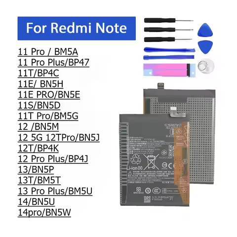 For Xiaomi Redmi Note 11 Pro Plus 11T 11E 11S 12 5G 12T 13 13T 14 BM5A BP47 BN5H BP4C BN5D BN5J BN5P