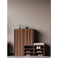 Chinese Style Shoe Cabinet Seat Stool Integrated Household Doorway Solid Wood Entry Outdoor Aisle Co