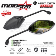 Motorstar Zest X110-III SIDE MIRROR UNIVERSAL BRANDED ADJUSTABLE BLACK LONG STEM  H3245