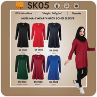 odShirt OREN SPORT The New Arrival Muslimah Wear SK05 Female Cutting Women Quick Dry 160gsm V-Neck L