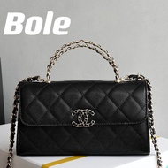 [**Original leather]25s kelly Leather Chain Handle Horizontal Handle Lychee Cowhide Bag Small Chanel