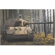 JIEDIE WWII German Tank Tiger II Military Poster (12) Canvas Poster Bedroom Decor Sports Landscape O