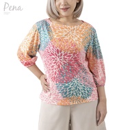 Pena house เสื้อยืดคอปาด แขนสามส่วน  ผ้าพิมพ์ลาย Flower รุ่น PSTL052403