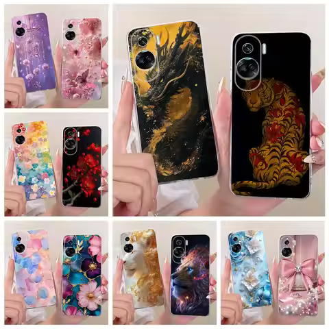 For Honor 90 Lite Case Honor90 Pro REP-AN00 Cool Tiger Dragon Painted Cover Soft Slim Phone Case For