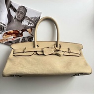 HERMES 米白色 41 birkin shoulder方塊L刻
