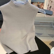 E1 Tank top Sleeveless Women's body-hugging wool turtleneck style, 3-inch Guangzhou basic knitted cr