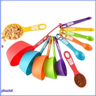 12 Pcs Plastic Measuring Cups and Spoons SetColored Kitchen Measure Tools Great for Baking and Cooki