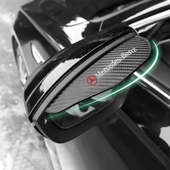 2pcs Car Rear View Mirror Rain Eyebrow Visor Carbon Fiber Look Sun Shade Weather Shield Cover For Me