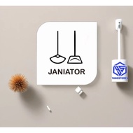 YS Sign Janiator Room Nameplate Acrylic Label Sign Board Acrylic Sign Board Acrylic/SIGN