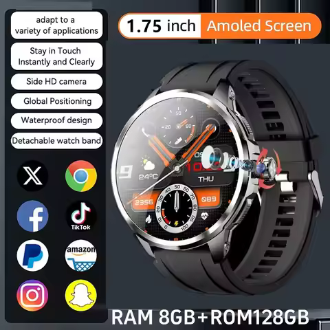 New Smart Watch 5G LTE Android 10.0 190° Rotary Camera insert Sim Card Google Play App Download GPS 