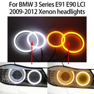 Switchback Cotton Light LED Angel Eye Dual White Amber for BMW 3 Series E91 E90 LCI 2009-2012 Xenon 