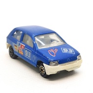 Majorette Renault Clio-no.93-Colored Flag Art Blue/White Scale 1/53 (8cm) Second Hand Model 002