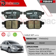 Ferodo Brake Pad Rear Toyota Vios09 NCP93 GStype Vios2013 NCP150 Wish 1.8/2.0 2009 Yaris1.5 Prius IV