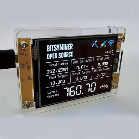 Best-Selling-Nmminernerdminer V2 ESP32-Nmminer 780KH/S, Smart Display Bitcoin Mining Mini ASIC Simul