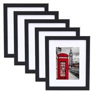 8x10 Photo Frame 5-Piece Set Display Picture 5x7 With Pad or 8x10 Without Wall Gallery