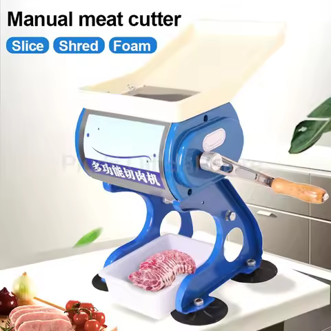 Commercial Multifunction Manual Cutter Meat Slicer Vegetable Potato Garlic Shred Grinder Stainless S