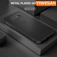 YIWESAN กรณีสำหรับ Samsung Note 8หมายเหตุ9กรณีแฟชั่นน้ำที่เรียบง่าย M Onse สแควร์สีโลหะบางแบบปลอกเต็มเลนส์ปกกล้องปกป้องกันกระแทกกรณีโทรศัพท์