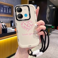 Case For Infinix Smart 7 Tecno POP 7 4G 7 Pro 4G Phone Small Group Heart Smile Shockproof Strap