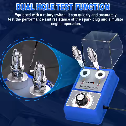 Car Spark Plug Tester 110V 220V Ignition System Tester Double Hole Spark Plug Analyzer 2A Power Supp
