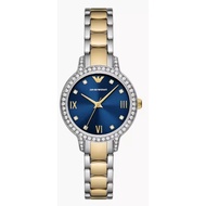 Emporio Armani Blue Dial Two-Tone Stainless Steel Strap Women Watch AR11576