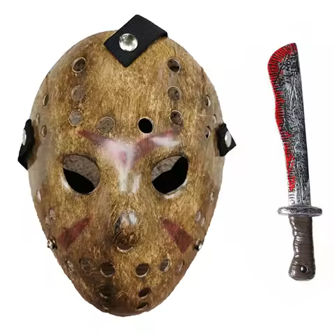 New Make Old Cosplay Jason mask with Machete Freddy Hockey Festival Party Halloween Masquerade Mask 