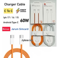 Data Cable Charger C To C 60W Iph 17 16 15 Android Type C Fast Charging Fast Power