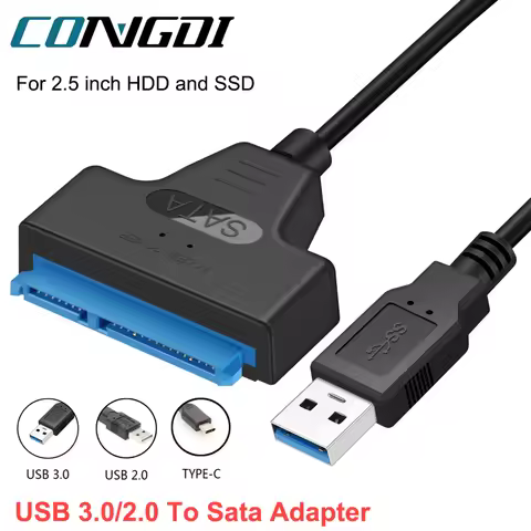 Congdi USB SATA 3 Cable Sata To USB 3.0 Adapter UP To 6 Gbps Support 2.5Inch External SSD HDD Hard D