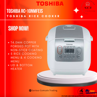 Toshiba RC‑10NMFEIS – Intelligent Cooker 1.0 L with Timer - 12-Hr Keep Warm & LED Display