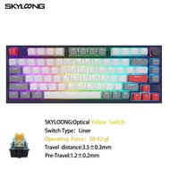 SKYLOONG คีย์บอร์ดแบบมีสาย GK75แบบกะทัดรัดตั้งโปรแกรมได้คีย์บอร์ดเล่นเกมการจัดวาง75% คีย์บอร์ดแบบกลไ