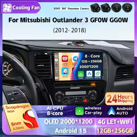 Android 15 For Mitsubishi Outlander 3 GF0W GG0W 2012-2018 Stereo Car Radio Multimedia Video Player G