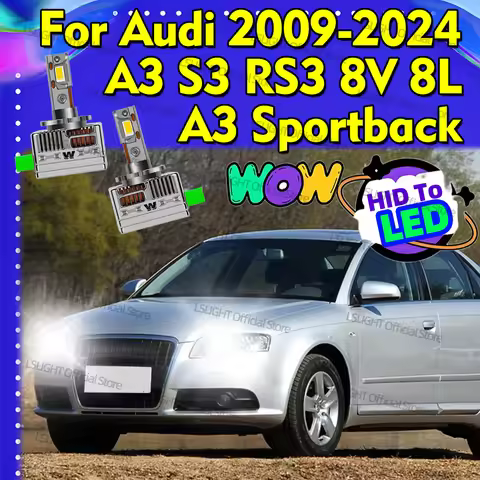 2x D3S D3R HID To LED Headlights 30000LM Car Head Lamps Bulbs For Audi 2009-2024 A3 S3 RS3 8V 8L A3 