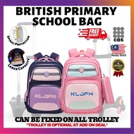 CBS British Style Trolley School Bag Primary School Bag Trolley Rolling Backpack Beg School Bag Only